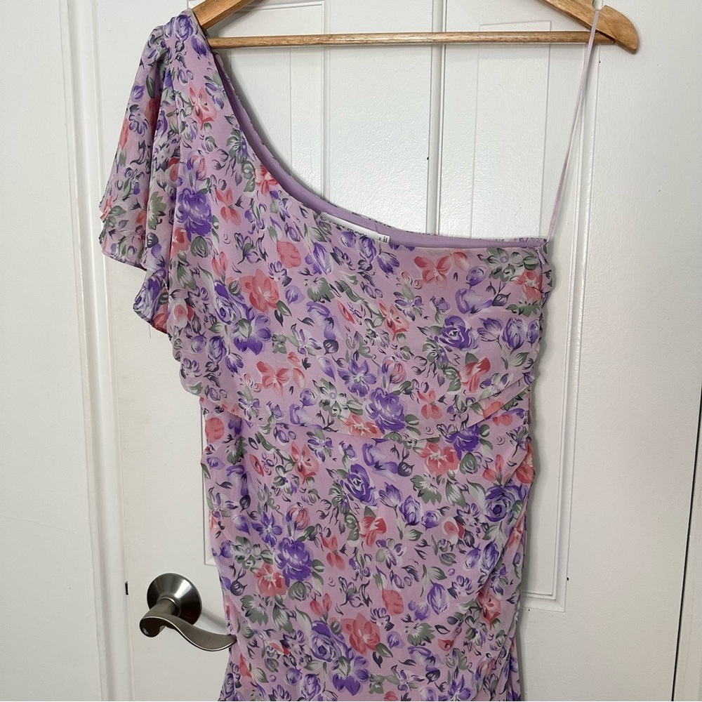 Anthropologie Floret Studios Floral One Shoulder Coquette Midi Dress ASTR Medium - Picture 3 of 6